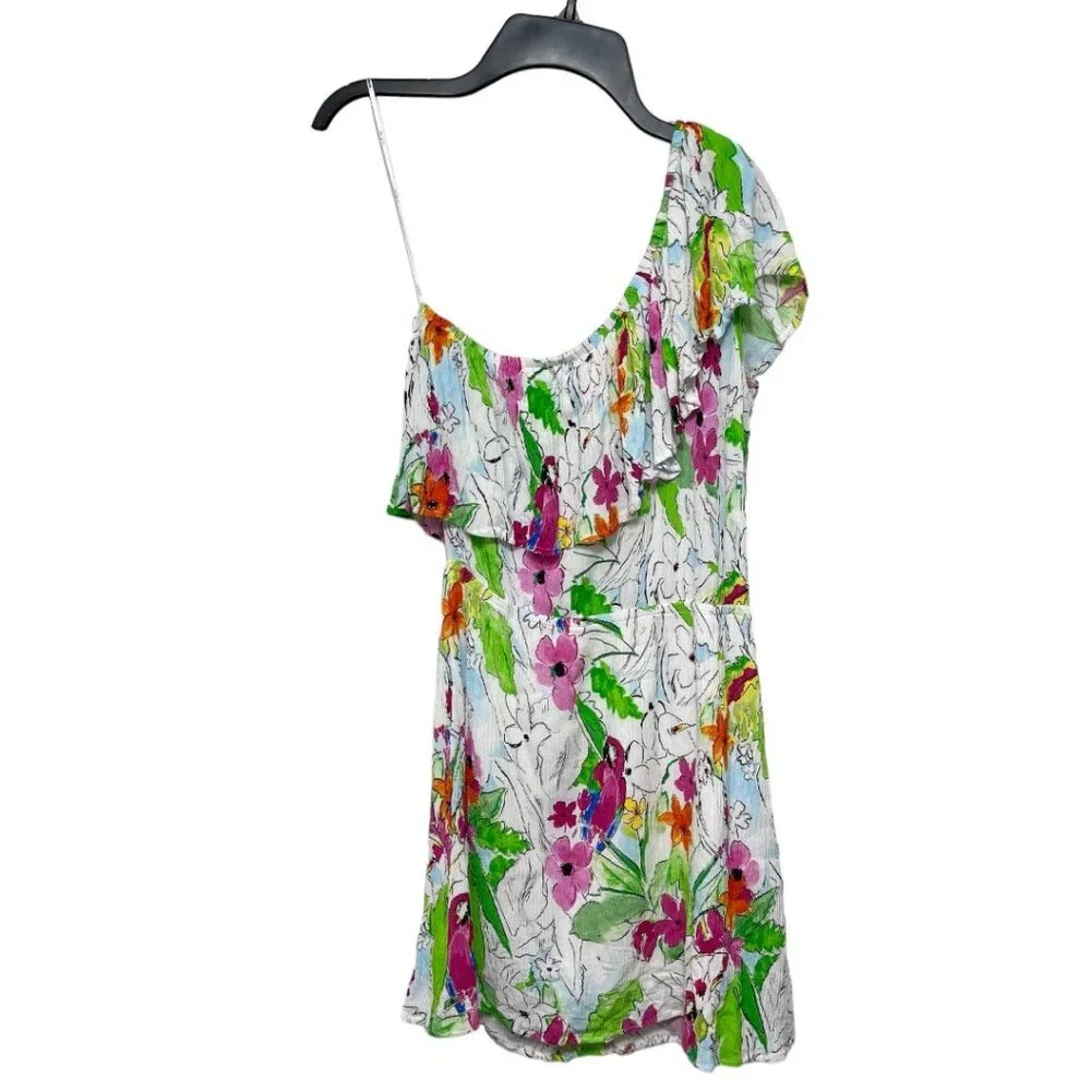 DESIGUAL Tropical asymmetric‎ mini dress in Floral Multi Size M